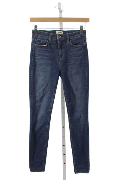L Agence Womens Skinny Blue High Rise Jeans Button Size 26