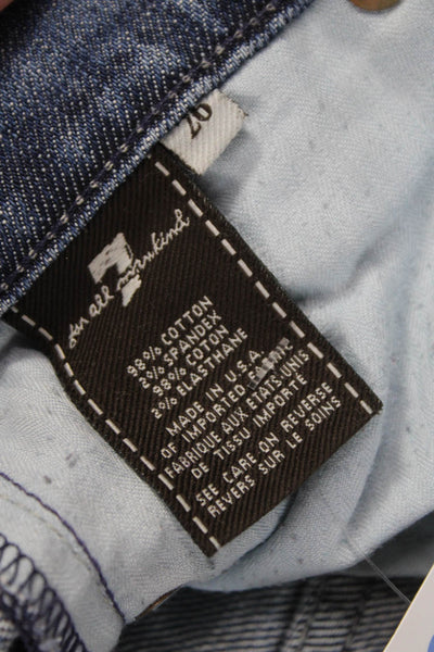 7 For All Mankind Women Blue Straight Jeans Low Rise Inseam 30 Size 26