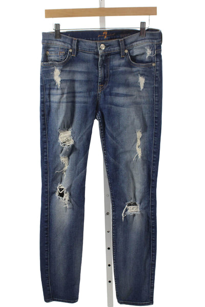 7 For All Mankind Women Skinny Jeans Blue Size 29
