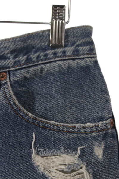 Levis Womens Cut-Off Shorts Blue Cotton Button Size 30