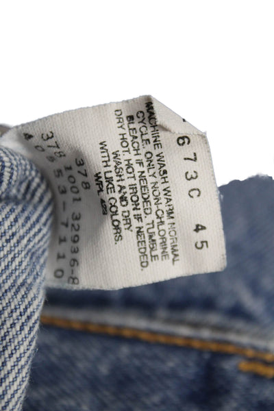 Levis Womens Cut-Off Shorts Blue Cotton Button Size 30