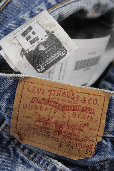 Levis Womens Cut-Off Shorts Blue Cotton Button Size 30