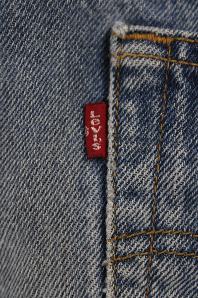 Levis Women Cut-Off Denim Shorts Blue Button Size 26