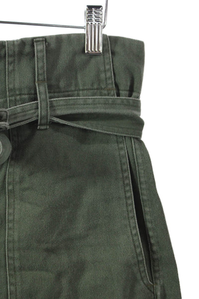 Le Superbe Women Green Paperbag Cotton Blend Shorts Button Size 2