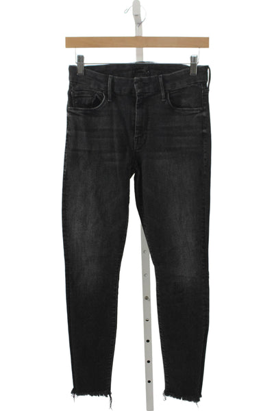 Mother Womens Black Mid Rise Ankle Jeans Cotton Size 27
