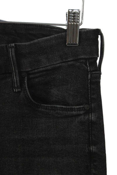 Mother Womens Black Mid Rise Ankle Jeans Cotton Size 27