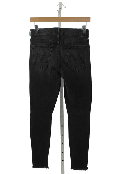 Mother Womens Black Mid Rise Ankle Jeans Cotton Size 27