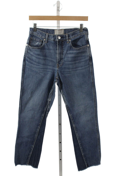 Everlane Womens Bootcut Jeans Blue Mid Rise Cotton Button 25in Size 27