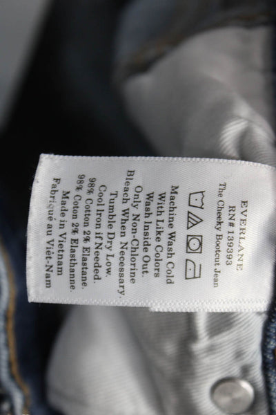Everlane Womens Bootcut Jeans Blue Mid Rise Cotton Button 25in Size 27