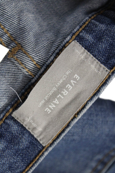 Everlane Womens Bootcut Jeans Blue Mid Rise Cotton Button 25in Size 27