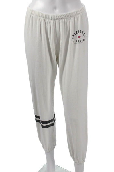 Spiritual Gangster Womens White Polyester Sweatpants Pull On Size L