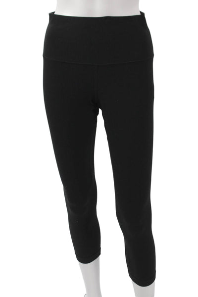 Lululemon Women Capri Leggings Black Polyester Blend Pull On Size 8