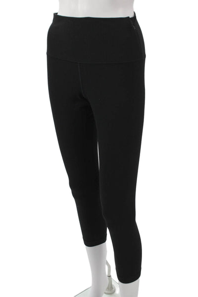 Lululemon Women Capri Leggings Black Polyester Blend Pull On Size 8