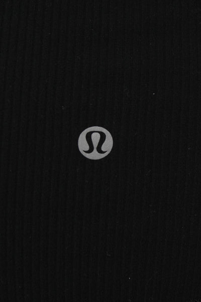 Lululemon Women Capri Leggings Black Polyester Blend Pull On Size 8