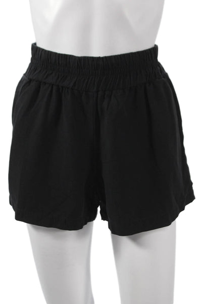 Hatch Womens Paperbag Shorts Black Tencel Pull On Size 2