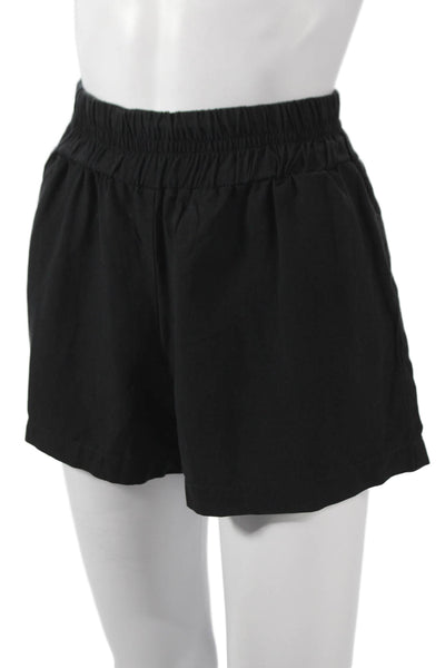 Hatch Womens Paperbag Shorts Black Tencel Pull On Size 2