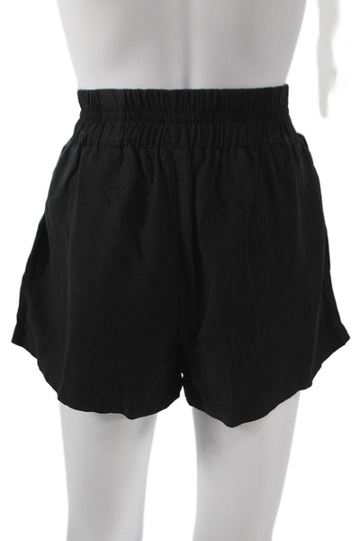 Hatch Womens Paperbag Shorts Black Tencel Pull On Size 2