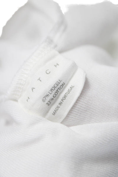 Hatch Women V-Neck Basic Maternity T-Shirt Short Sleeve White Lyocell Size 1