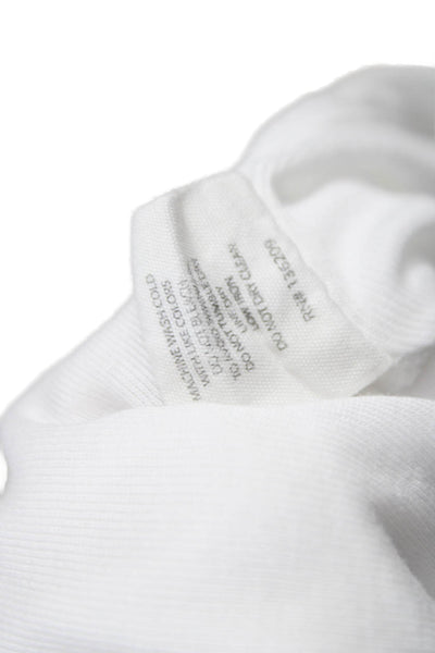 Hatch Women V-Neck Basic Maternity T-Shirt Short Sleeve White Lyocell Size 1