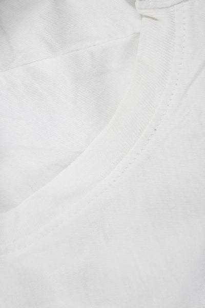 ATM Women Basic Tank Top Sleeveless Crewneck White 100% Cotton Size S