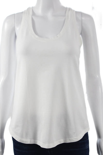 Lululemon Women Basic White Scoop Neck Tank Size 2