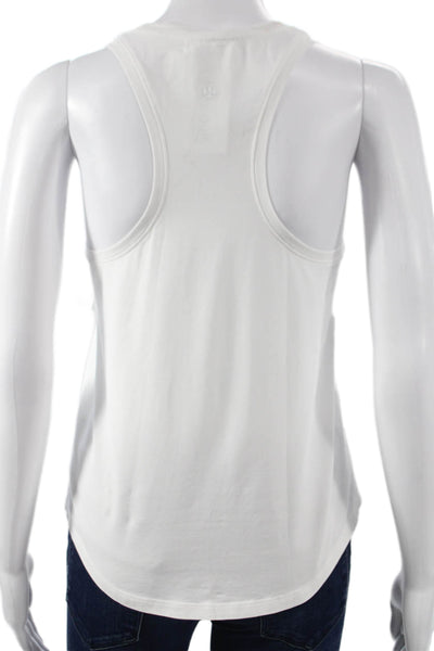Lululemon Women Basic White Scoop Neck Tank Size 2