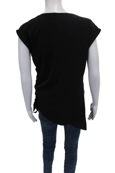 Amanda Uprichard Women Black V Neck Sleeveless Tunic Polyester Pullover Size S