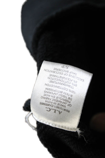 ALC Women Pullover Sweatshirt Black Cotton Crew Neck Long Sleeve Size S