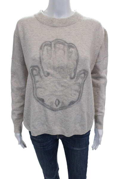LT Women Wool Crew Neck Pullover Sweater Gray Long Sleeve Solid Size S