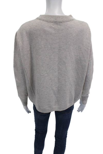 LT Women Wool Crew Neck Pullover Sweater Gray Long Sleeve Solid Size S