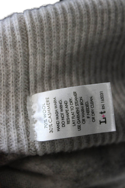 LT Women Wool Crew Neck Pullover Sweater Gray Long Sleeve Solid Size S
