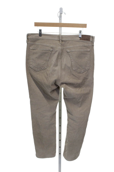 Johnnie-o Men Beige Khakis Button Closure Cotton Size 36