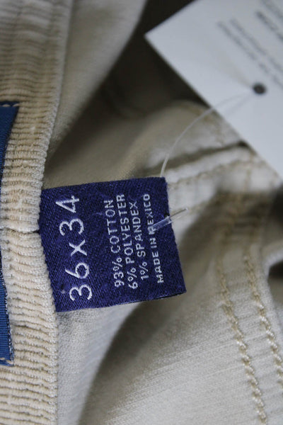 Johnnie-o Men Beige Khakis Button Closure Cotton Size 36