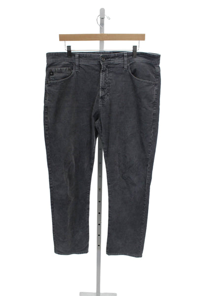 AG Adriano Goldschmied Mens Gray Chino Pants 98% Cotton Button Fly Size 36