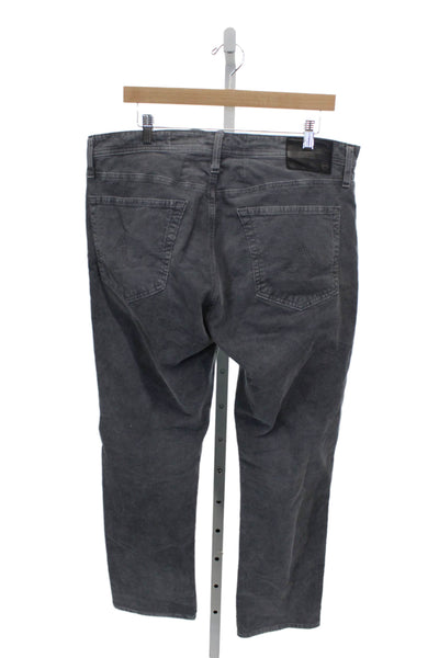 AG Adriano Goldschmied Mens Gray Chino Pants 98% Cotton Button Fly Size 36