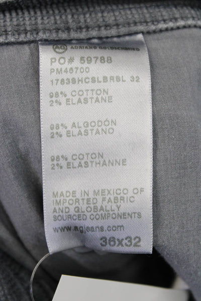 AG Adriano Goldschmied Mens Gray Chino Pants 98% Cotton Button Fly Size 36