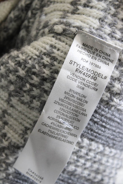 Splendid Women Sweater Gray Geometric Crew Neck Long Sleeve Size XS