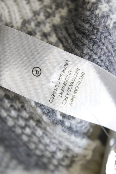 Splendid Women Sweater Gray Geometric Crew Neck Long Sleeve Size XS