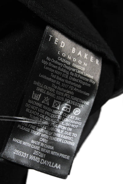 Ted Baker London Womens Black Straight Pencil Skirt Long PU Zip Size 2