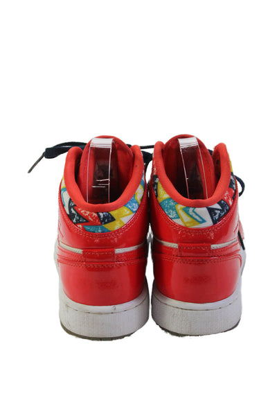 Nike Childrens Boys Air Jordan 1 Mid SE Sneakers Chile Red White Size 5