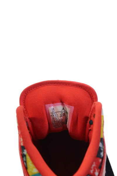 Nike Childrens Boys Air Jordan 1 Mid SE Sneakers Chile Red White Size 5