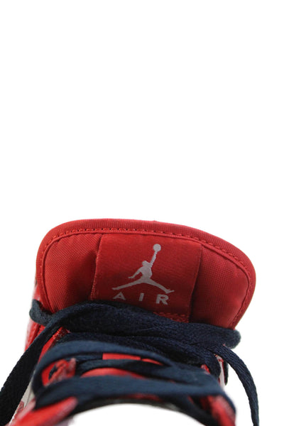Nike Childrens Boys Air Jordan 1 Mid SE Sneakers Chile Red White Size 5