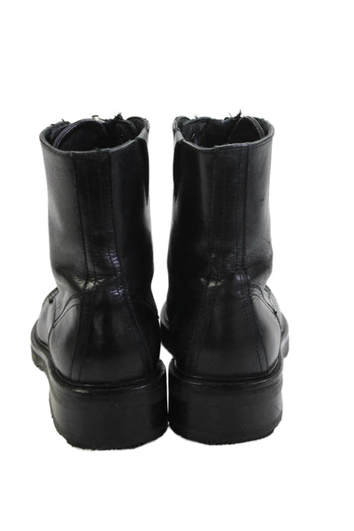 Allsaints Womens Leather Front Zipper Ankle Boots Black Size 36 6