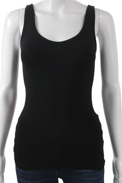 Theory Womens Black V-Neck Sleeveless Basic Tank Nylon Size One