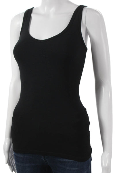 Theory Womens Black V-Neck Sleeveless Basic Tank Nylon Size One