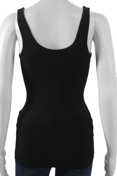 Theory Womens Black V-Neck Sleeveless Basic Tank Nylon Size One