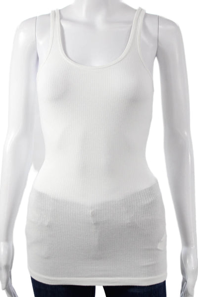 Standard James Perse Women Basic Tank Scoop Neck Cotton Blend White Size 0