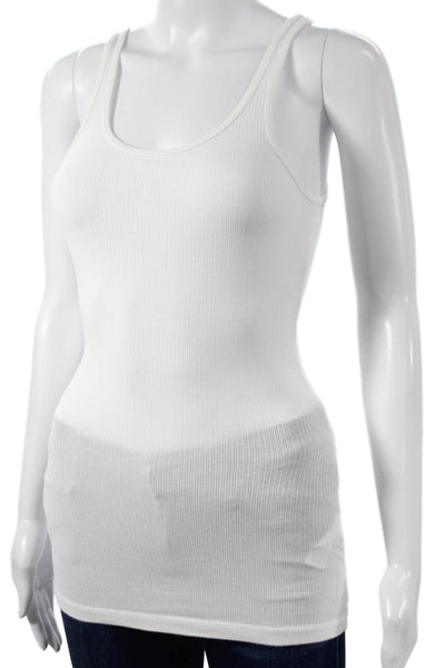 Standard James Perse Women Basic Tank Scoop Neck Cotton Blend White Size 0