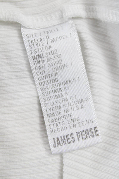 Standard James Perse Women Basic Tank Scoop Neck Cotton Blend White Size 0