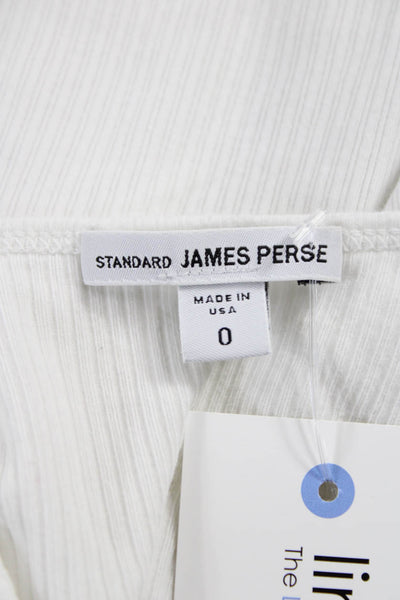 Standard James Perse Women Basic Tank Scoop Neck Cotton Blend White Size 0